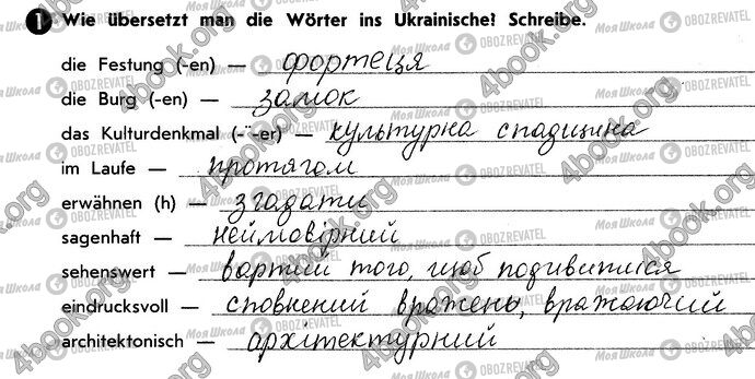 ГДЗ Німецька мова 10 клас сторінка Стр108 Впр1